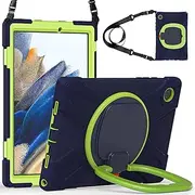 [PboyiqiS] Case for Samsung Galaxy Tab S6 Lite 10.4" 2024/2020/2022, Heavy Duty Protective Case with S Pen Holder&360 Degree Swivel Stand&Hand Strap&Shoulder Strap (Blue, Galaxy S6 Lite)