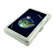 Global Space Em1 Cigarette Case with Built in Lighter Metal Wallet