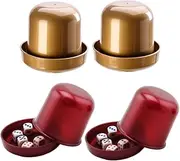 JOINPAYA Plastic Dice Cup 5 Dices 4 Sets for Bars Ktv Restaurants and Family Gatherings Easy to Carry