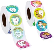 Airgoesin Dental Stickers Assortment - 2 Rolls Includes 1000pcs in 16 Designs Tooth Styles Dental Themed Reward Stickers - Reward Stickers Roll, Prizes and Giveaways, Party Favors - Fun Craft Tool