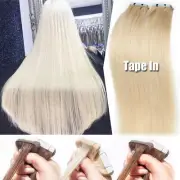 80pcs 120g Tape In THICK Remy Human Hair Extensions Russian Full Head BRONDE AU