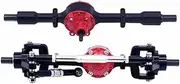 Rock Crawler Axle for WPL C14 C24 C34 C44 B14 B24 4WD 6WD 1/16 RC Truck Car Upgrade Parts Metal Gear Axle Front Rear Bridge Axle (Color : Black Set)