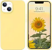 GUAGUA for iPhone 13 Mini Case, iPhone 13 Mini Silicone Case, Soft Gel Rubber Slim Lightweight Microfiber Lining Cushion Texture Cover Shockproof Protective Phone Case for iPhone 13 Mini 5.4'', Yellow