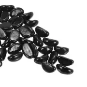 Ceramics Beads, Flat Ceramics Black Iridescent 0.43 to 0.98 Inch Pebbles