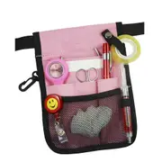 Nurse Pouch Extra Pocket Quick Pick Vet Age Care Bag With Belt Strap - Pink