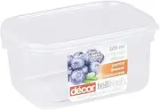 Décor 002751-004 Food Storage Container, 500 mL, Oblong, Pack of 3, Clear