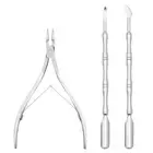 3 Pcs Cuticle Remover Cuticle Trimmer Cuticle Pusher and Scissors Manicure Tool
