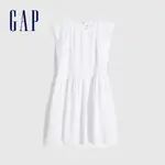 GAP 女裝 鏤空刺繡圓領洋裝-白色(589027)