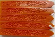 Orange (solid color) Sealing Wax (with wick) - 5 Sticks