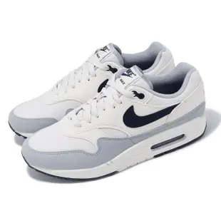 【NIKE 耐吉】休閒鞋 Air Max 1 男鞋 女鞋 白 灰 藍 經典 氣墊 復古 運動鞋(FD9082-002)