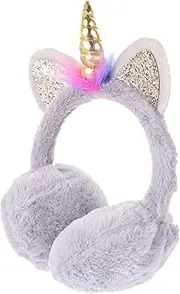 [jojofuny] Unicorn Earmuffs Ear Muffs Winter Earmuffs Unicorn Party Favors Earmuffs Ski Unicorn Horn Earmuffs Unicorn Ear Covers Santa Claus Costume for Headgear Autumn Child Plush
