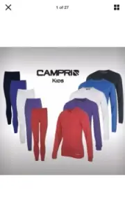 Campri Sports Baselayer Boy’s Girl’s Thermal Top Pants Set, 7-8, New