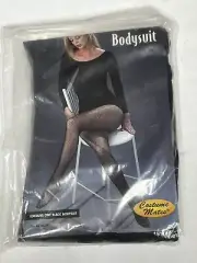 Bodysuit Black Adult Leotard Costume Unitard Dance Small Size 4-6 Long Sleeve