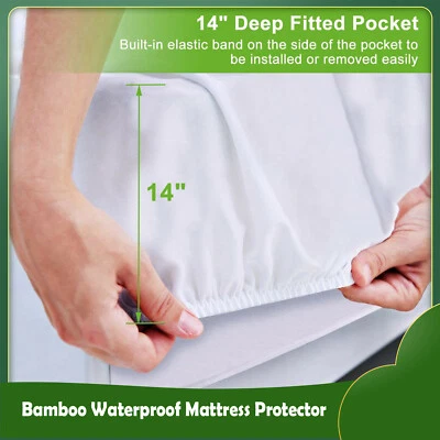 Bamboo 100% Waterproof Mattress Protector Cover Single King Queen Double BabyCot