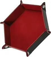 Totority Folding Dice Tray Portable Pu Dice Storage Holder Tabletop Dice Tray for Table Games