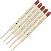 Lanier Combo Pack - 5 Pack - Monteverde® SoftRoll™ Ballpoint P13 Paste Ink Refill Compatible with Most Parker® Style Ballpoint Pens - Brown (Medium Tip 0.7mm)