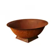Maximus Deep Bowl Fire Pit Cast Iron Firepit Outdoor Heating Warm Rust Finish