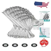 Durable 500 Pcs Metal Zip Ties - Self-Locking 304 Stainless Steel for Outdoors