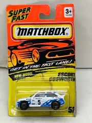 1993 MATCHBOX SUPERFAST #52 WHITE ESCORT COSWORTH RALLY CAR NEW ON DAMAGED CARD