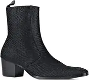 [OSSTONE] Chelsea Boots for Men High Heels Men's Dress Shoes Zip Boots Pony Hair Crocodile Pattern OS-JY021-A-DE