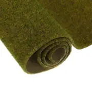 7pcs Artificial Model Grass Mat 14" x 20" Olive Green Realistic Fake Turf