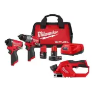 Milwaukee Cordless Planer + Drill + Impact Driver Combo Kit 12V Li-Ion Brushless