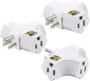 3 Pack Grounding Adapter, Plug 3-Outlet Extender Heavy-Duty Tap Grounded Power