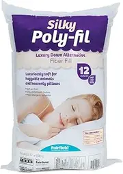 Fairfield Silky Poly-Fil, Premium Polyester Fiber, Soft Pillow Stuffing for Peaceful Sleep, Stuffed Animals and Toys, 12-Ounce Bag, White