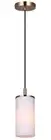KINSLEA 1-Light Cord Pendant, Gold Finish, Frosted Ribbed Shade, Adjustable H...