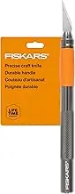 Fiskars SoftGrip Detail Craft Knife - 8" Exacto Knife for Crafting - Multi-Use Exacto Blade Included with Protective Cover