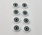 4 Pair VTG Zims 8mm Iris Realistic Green Oval Plastic Human Dolly Eyes Crafts