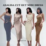 [CODE BMLT35] ANALISA CUT OUT MIDI DRESS 細肩帶長直筒長連衣裙,有 2 個領口