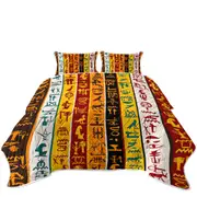 Cool Multi Colored Stripes Ancient Symbols Coverlet