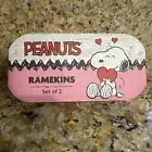 NEW Peanuts Snoopy & Charlie Brown Hearts Set Of 2 Ramekins Valentines