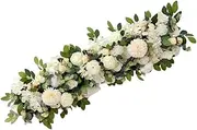 Artificial Wedding Arch Flowers Rose Wall Arrangement Row for Wedding Arch, Bridal Shower, Ceremony and Reception Backdrop Decoration (Cream 50cm (2 Pack))