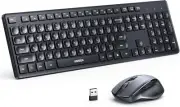 Wireless Ergonomic Keyboard and Mouse Combo 2.4GHz Compact Silent Cordless Full