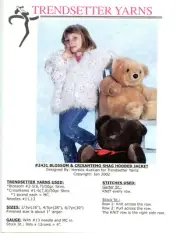 Trendsetter Knitting Pattern #2431 Blossom & Crisantemo Shag Hooded Jacket 2-7yr
