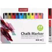 Liquid Chalk Marker Set – 24 Colors, Fine Tip Wet Erase Pens Chalkboards, Glass