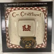 NEW In Box Gameday University Of Montana Grizzlies Ceramic Chip And Dip Platter