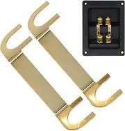 Speaker Wiring Connector - Speaker Wire Lugs, Copper Speaker Wiring Lugs | 2Pcs Copper Terminal Cup Connectors Binding Posts, Speaker Connector Copper Terminal for Speaker Junction Box Accessories