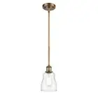 Innovations 392 Ellery 1 Light Pendant, Brushed Brass/Clear - 516-1S-BB-G392