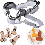 4PCS Cookie Cutter Funny Baking Biscuits DIY Stainless Steel Cookie Cutter Set, Kit with ​4 Different Sizes for Kitchen Party, Single Party Supplies
