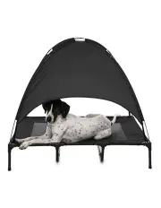 [Charlies] Elevated Pet Bed With Tent in Black