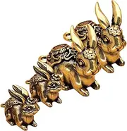 [STOBOK] Brass Bunny Retro Keychain Rabbit Bunny Pendant Chinese Feng Shui Decor Key Chain Hanging Decor Chinoiserie Decor Rabbit Hanging Pendant Rabbit Hanging Decor Bag Charms