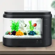 Hygger Small Betta Fish Tank with LED Light - Black