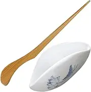 Cabilock Ceramic Tea Vessel Coffee Bean Holder Vintage Tea Leaf Tray with Spoon Elegant Tea Experience Enhancer for Home Decor and Tea Rituals