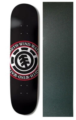 Element Skateboards Deck Team Seal Black 7.75" Black with Mob Grip