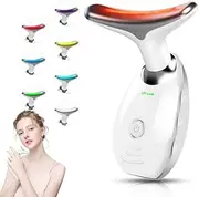 Facial Beauty Device, Portable Facial Skin Care Tools, Based on LED, Thermal, Vibration Technology, 7 Color Led Face and Neck Beauty Device for Home Use
