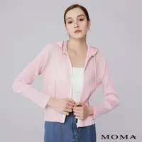 在飛比找momo購物網優惠-【MOMA】休閒連帽壓褶外套(兩色)