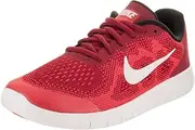 [Nike] Unisex Kids Free RN (GS) Low-Top Sneakers, Gym Red Off White Track Red, 4.5 US